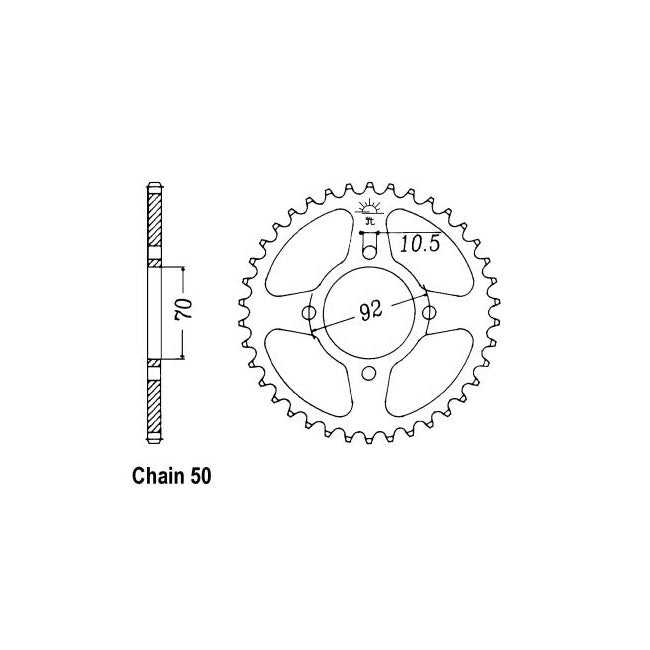 JT Sprockets Rear Sprocket Kawasaki Z400D1/4 (2 Cyl) 74-79 JT Rear Sprocket for Kawasaki Customhoj