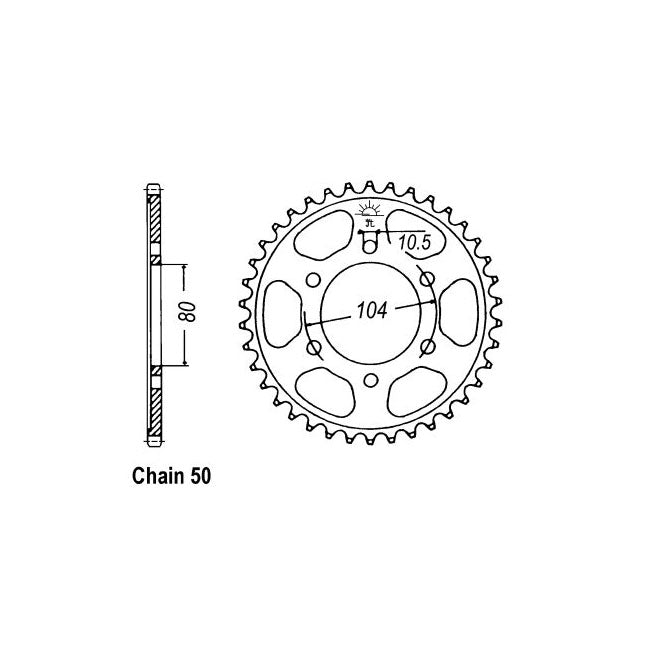 JT Sprockets Rear Sprocket Kawasaki ZX-12R Ninja (ZX1200A1,A2,B1-B5) 00-05 JT Rear Sprocket for Kawasaki Customhoj