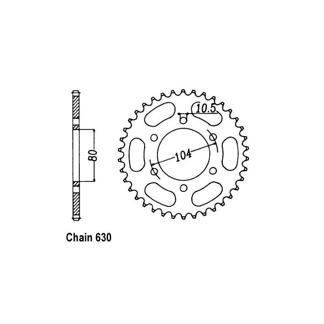 JT Sprockets Rear Sprocket Kawasaki ZX750E1/2 Turbo 84-85 JT Rear Sprocket for Kawasaki Customhoj