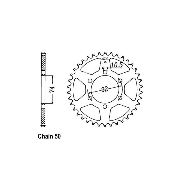 JT Sprockets Rear Sprocket Yamaha XJ400 82 JT Rear Sprocket for Yamaha Customhoj