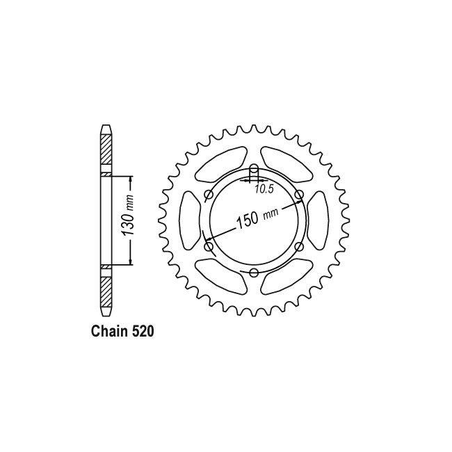 JT Sprockets Rear Sprocket Yamaha XJ6 Diversion (ABS) (SP) 09-15 JT Rear Sprocket for Yamaha Customhoj