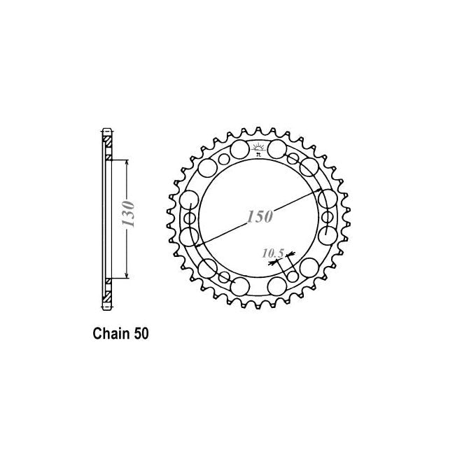 JT Sprockets Rear Sprocket Yamaha XJR 1300 / XJR1300SP 99-01 JT Rear Sprocket for Yamaha Customhoj