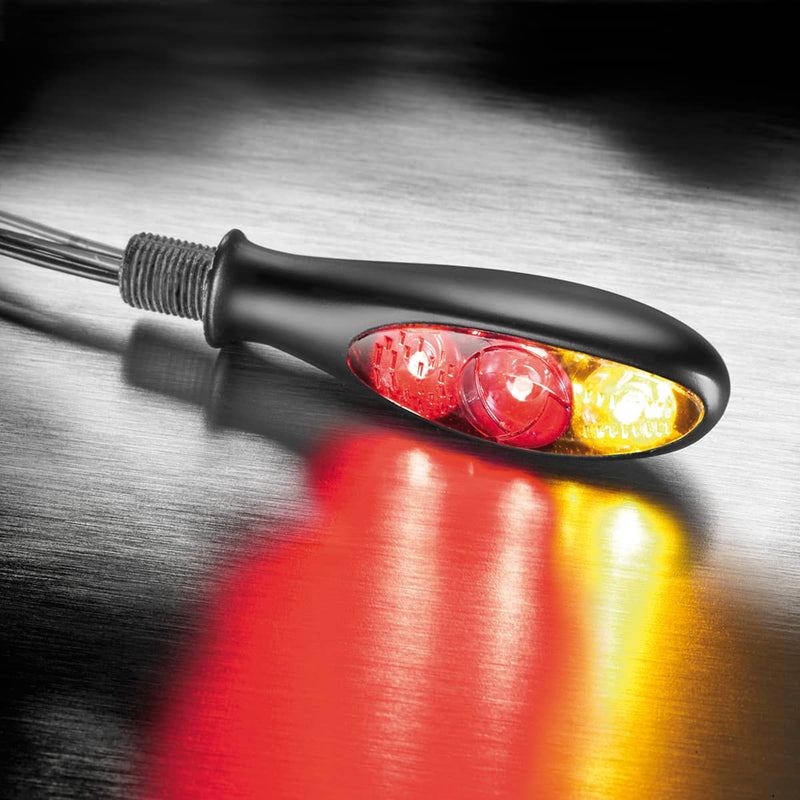 Kellermann Micro S DF Dark 3 in 1 Mini LED Motorcycle Taillight / Turn Signal