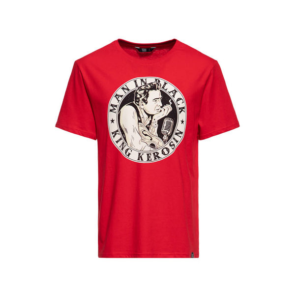 King Kerosin Man in Black T-Shirt Red / S