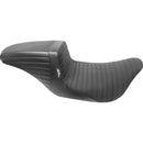 Le Pera KickFlip Daddy Long Legs Extended Seat for Harley 08-25 Touring (excl. 23-25 CVO; 24-25 Road Glide / Street Glide) / Pleated / Gripper Black  - Customhoj