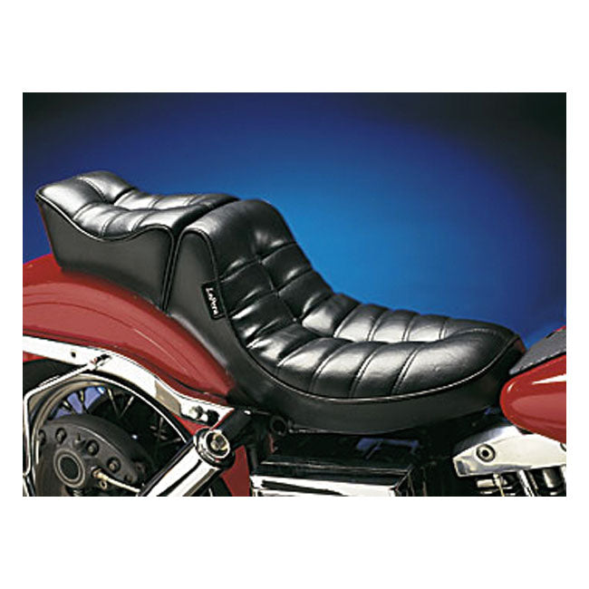 Le Pera Regal 2-Up Seat for Harley 64-84 Big Twin (excl. Softail) / Pleated Black  - Customhoj