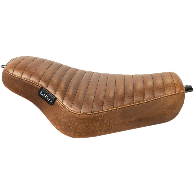 Le Pera Streaker Solo Seat for Harley 04-22 XL Sportster with 12.5 / 17 liter tank (excl. 07-09 XL Sportster) / Pleated Brown  - Customhoj