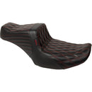 Le Pera Tailwhip 2-Up Seat for Harley 24-25 Touring Road Glide / Street Glide / Double Diamond Black / Red  - Customhoj