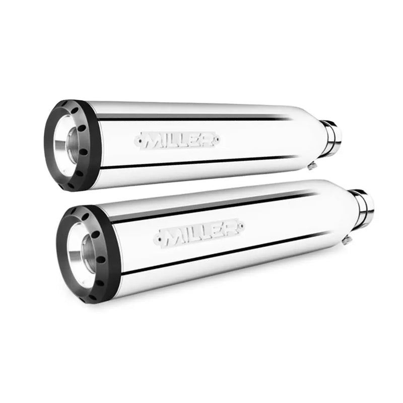 Miller El Capone Euro 3 Slip-On Mufflers for Suzuki 06-16 VZR M1800 R/R2/RZ - M109R / Polished / Straight Matte Black  - Customhoj