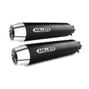 Miller Hunter Euro 3/4 Slip-On Mufflers for Harley 2017 Softail Deluxe (103" engine) / Matte Black / Tapered Polished  - Customhoj