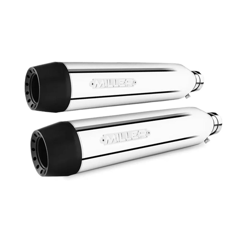 Miller Montana Euro 3/4 Slip-On Mufflers for Harley 2017 Softail Slim (103" engine) / Polished / Tapered Matte Black  - Customhoj