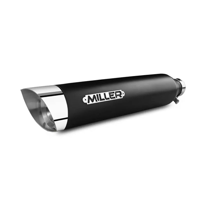 Miller Nevada Euro 3 Slip-On Mufflers for Harley 12-16 Dyna Switchback (103" engine) / Matte Black / Slash Cut Polished  - Customhoj