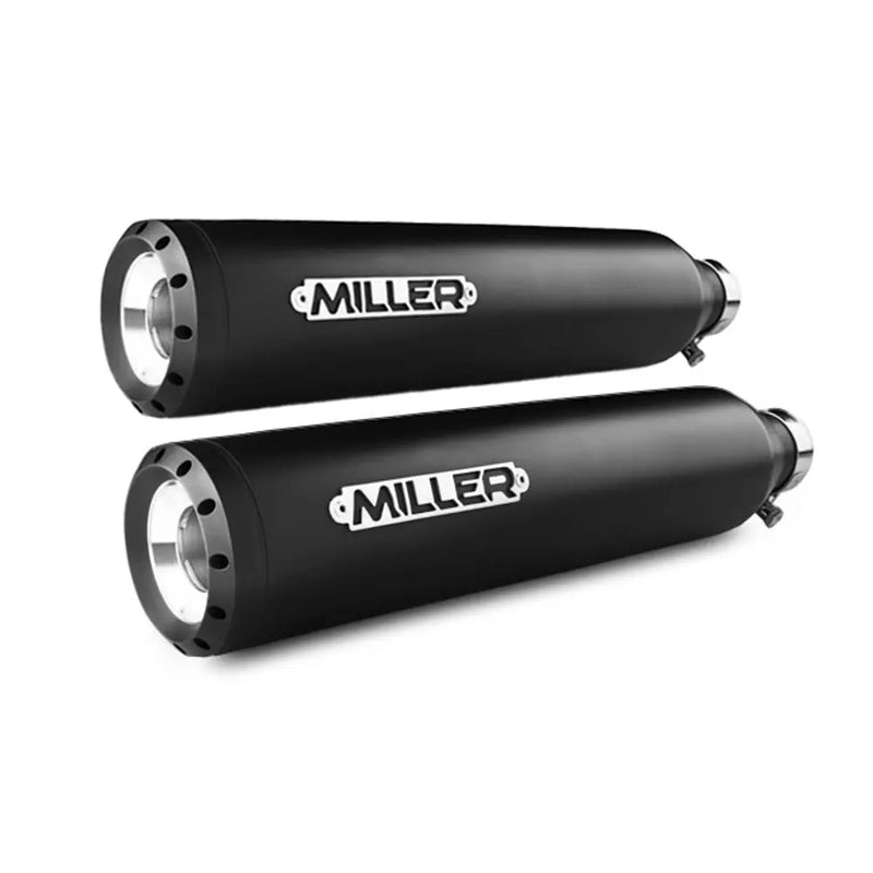 Miller Silverado Euro 2/3/4 Slip-On Mufflers for Harley 2017 XL Sportster / Matte Black / Straight Matte Black  - Customhoj