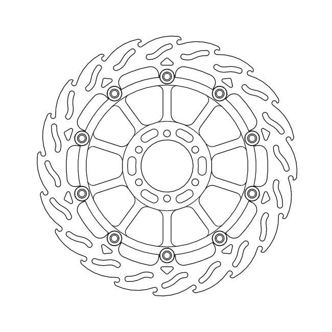 Moto-Master Brake Disc Aprilia Caponord 1200 14-17 Moto-Master Flame Front Left Brake Disc for Aprilia Customhoj
