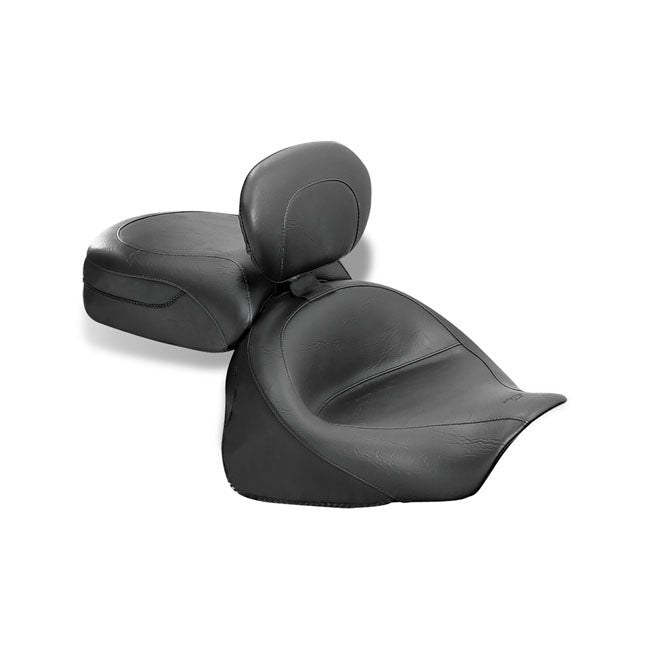 Mustang Standard Touring 2-Up Seat for Kawasaki 03-08 Vulcan 1600 Classic / Nomad / Plain / With backrest  - Customhoj