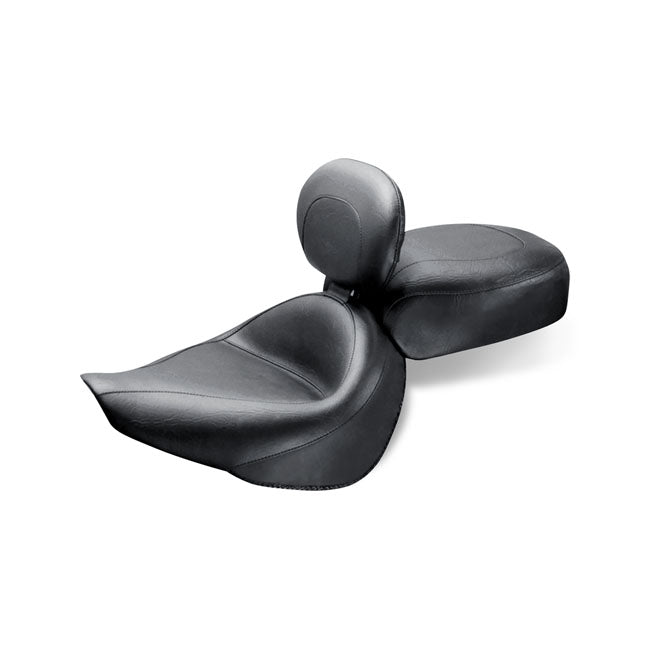 Mustang Standard Touring 2-Up Seat for Kawasaki 95-05 Vulcan 800 / Classic / Plain / With backrest  - Customhoj