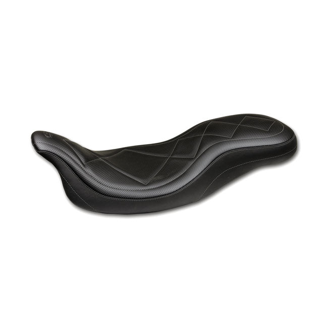 Mustang Super Tripper 2-Up Seat for Harley 08-25 Touring (excl. 23-25 CVO; 24-25 Road Glide / Street Glide) / Black / Gray / Carbon Fiber  - Customhoj