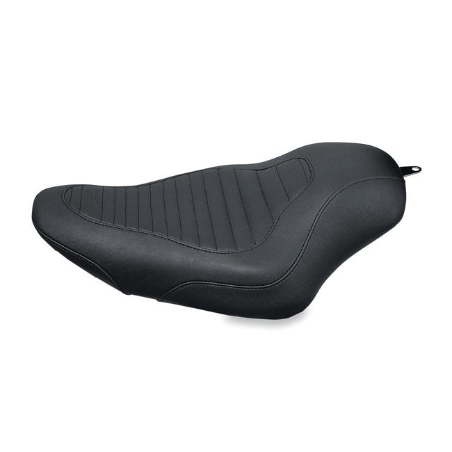 Mustang Tripper Solo Seat for Harley 04-22 XL Sportster with 17 liter tank / Black / Tuck n Roll  - Customhoj