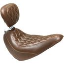 Mustang Wide Tripper Solo Seat for Harley 18-21 Softail Slim / Double Diamond / Distressed Brown / With backrest  - Customhoj