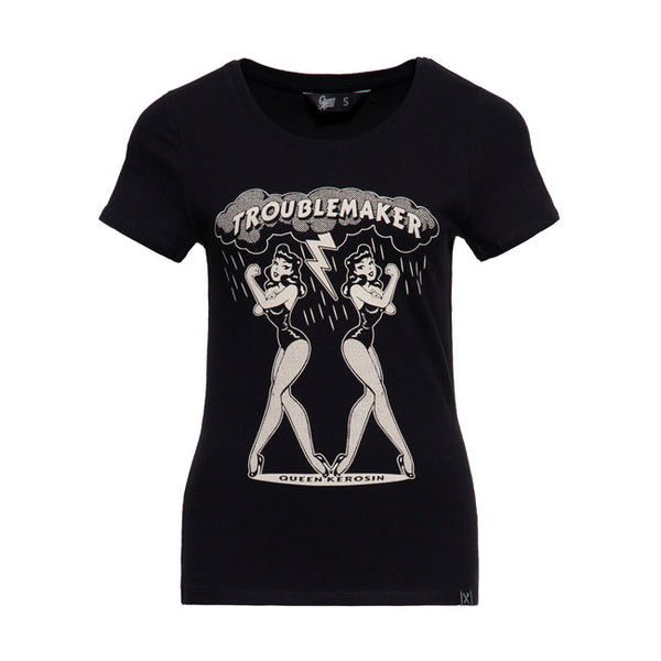 Queen Kerosin Trouble Maker T-Shirt Black / S