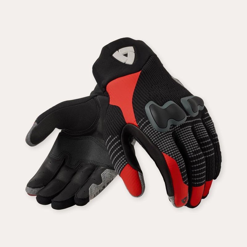 REV'IT! Kinetic 2 Motorcycle Gloves Black/Red / S  - Customhoj