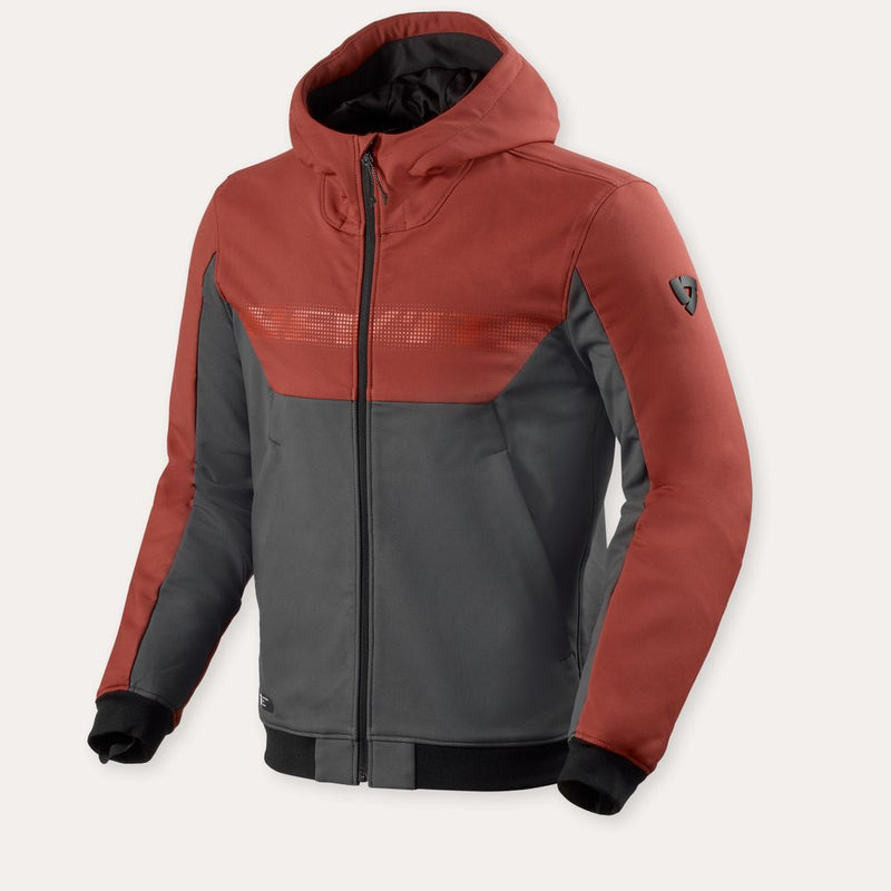 REV'IT! Parabolica 2 Motorcycle Hoodie Burgundy Red/Grey / S  - Customhoj