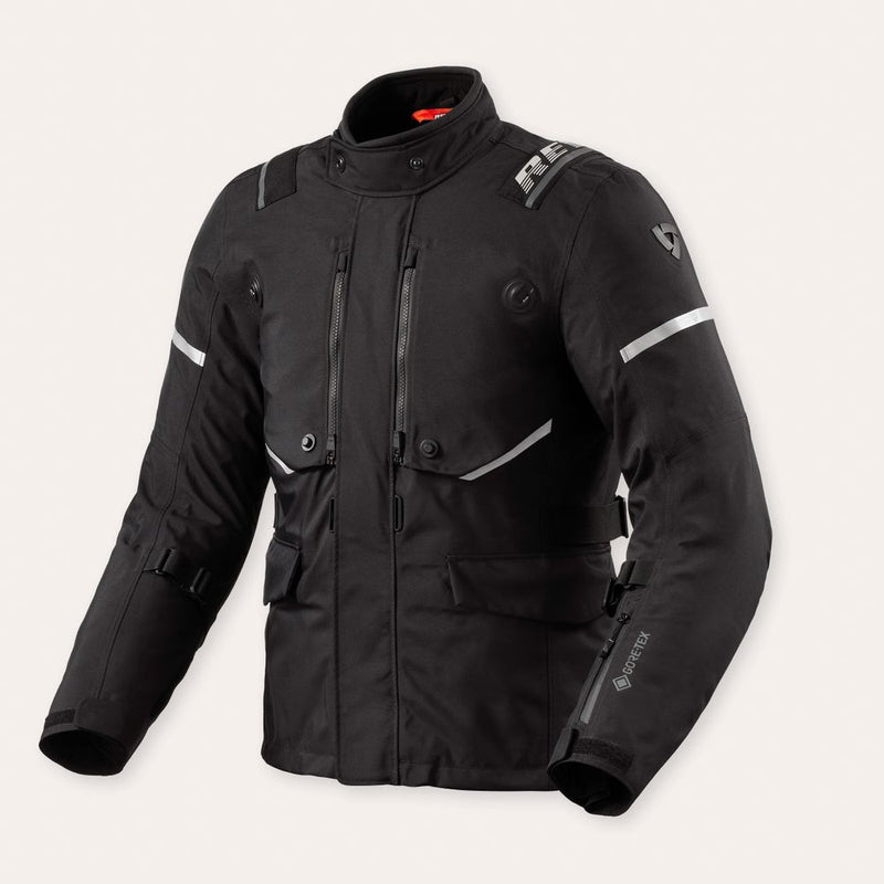 REV'IT! Vertical GTX Motorcycle Jacket Black/Silver / S  - Customhoj