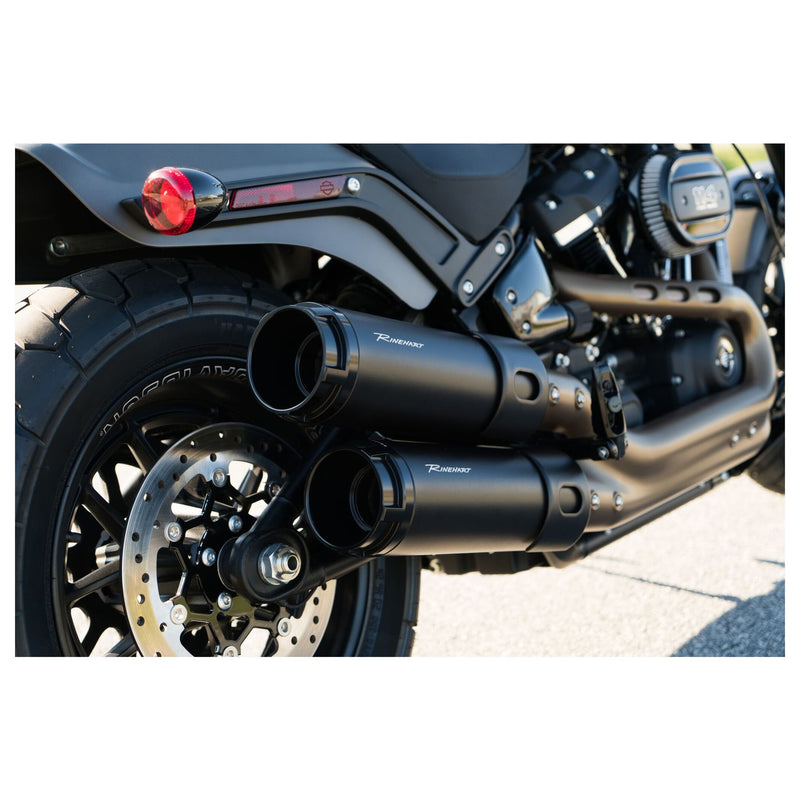 Rinehart 4.5" Fat Bob Slip-On Mufflers Black for Harley 18-24 FXFB Fat Bob (read note)