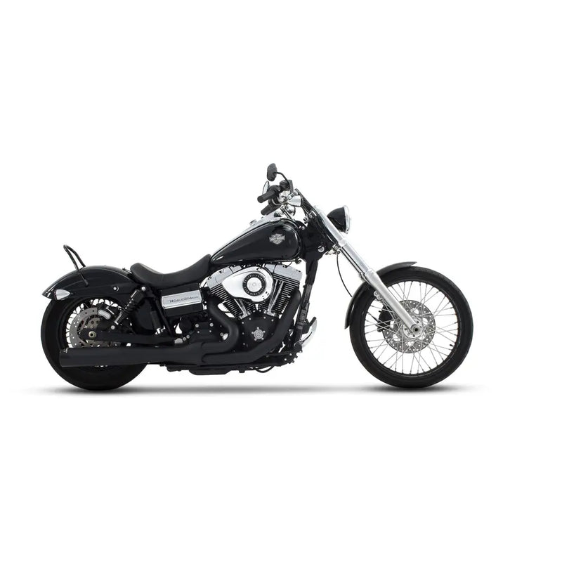 Rinehart 2-into-1 musta FXD-pakoputkisto Harleylle - 2 in 1 musta FXD-pakoputkisto Harleyyn