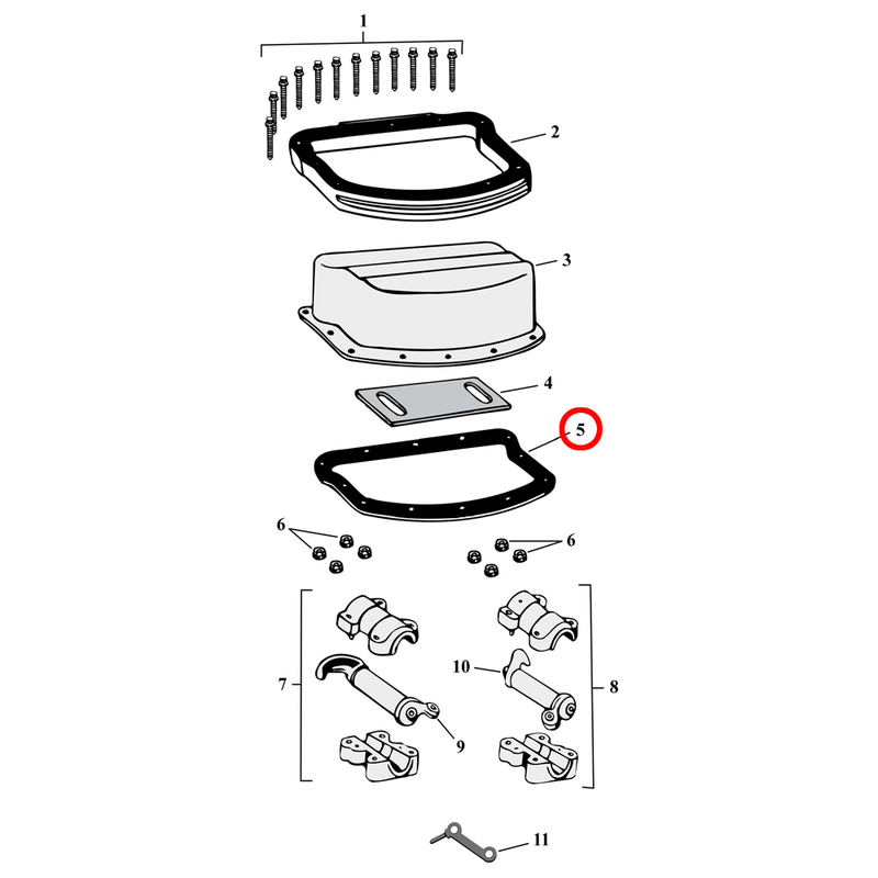 Rocker Box Parts Diagram Exploded View for Harley Panhead