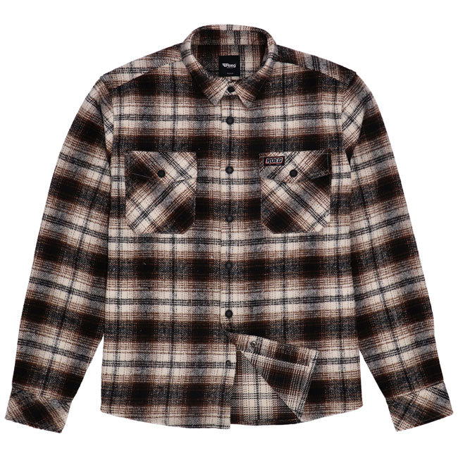 Roeg Blaze Flannel Shirt Brown / S  - Customhoj
