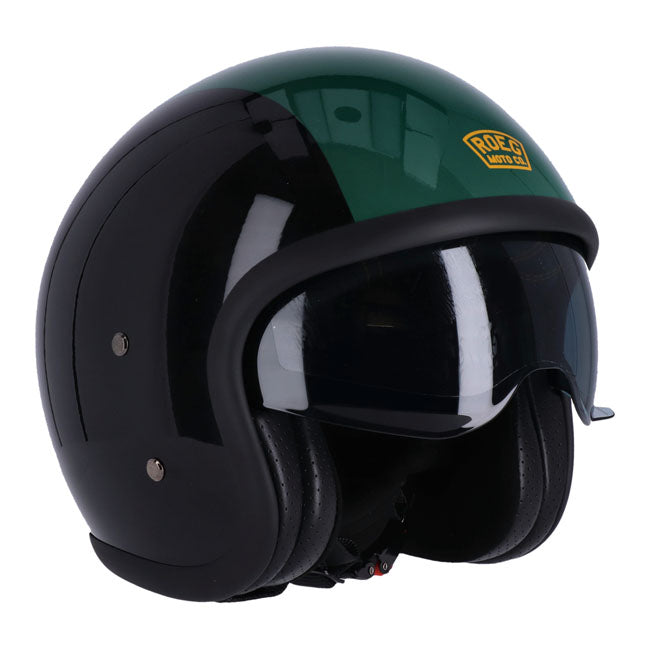 Roeg Sundown Open Sun Visor Motorcycle Helmet Green/Black / XS (53-54cm)