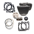 S&S 132" Big Bore Kit for Harley Milwaukee Eight 17-23 Touring with 114" engine / Wrinkle Black / Highlighted Fins