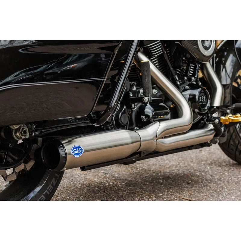 S&S Qualifier Stainless Steel 2-into-1 Exhaust System for Harley 17-24 Touring / Stainless  - Customhoj