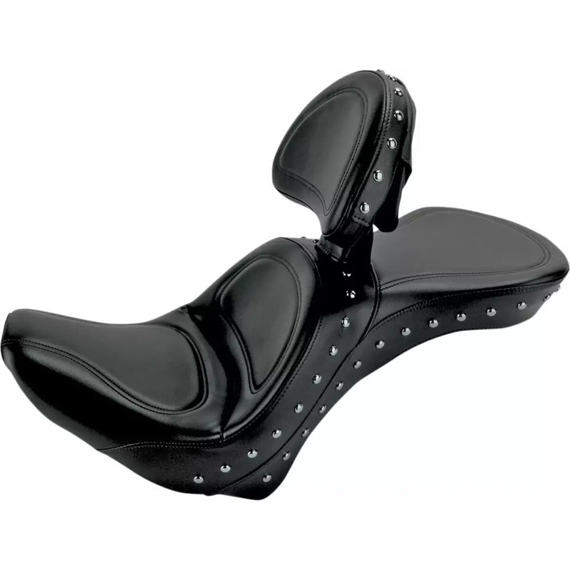 Saddlemen Explorer Touring Motorcycle Seat for Harley 06-17 Softail FLSTC / Studded / With Backrest