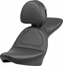Saddlemen Explorer Touring Seat for Harley 84-99 Softail Custom / Standard / Heritage / Plain Black / With Backrest  - Customhoj
