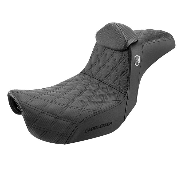 Saddlemen Pro SDC Performance Gripper Lattice Stitch Seat for Harley 06-17 Dyna / With backrest / Black  - Customhoj