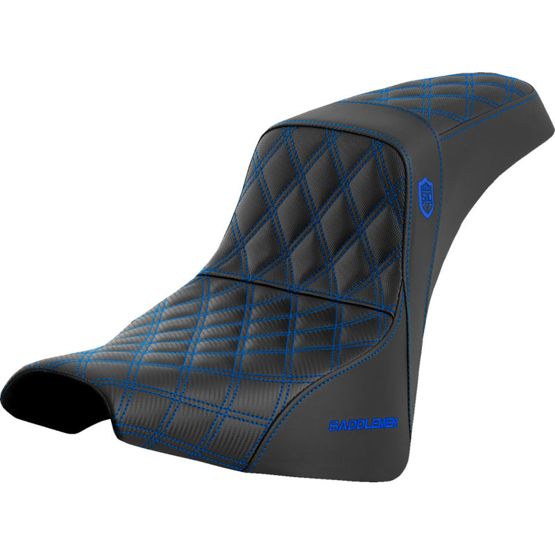 Saddlemen Pro SDC Performance Gripper Lattice Stitch Seat for Harley 18-25 Softail Street Bob / Standard / Without backrest / Black / Blue  - Customhoj