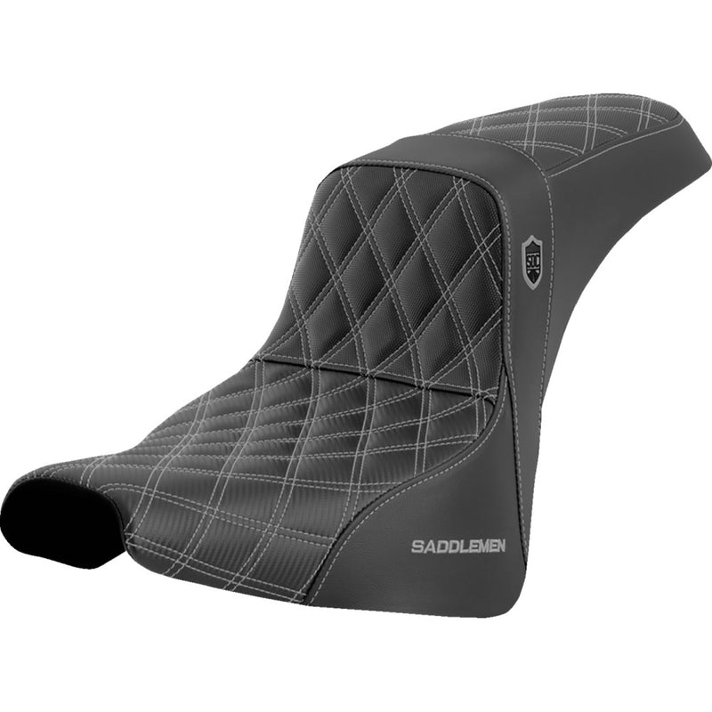 Saddlemen Pro SDC Performance Gripper Lattice Stitch Seat for Harley 18-25 Softail Street Bob / Standard / Without backrest / Black / Silver  - Customhoj