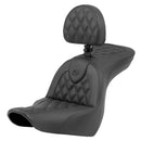 Saddlemen Roadsofa Lattice Stitch Seat for Harley 18-25 Softail Sport Glide & Low Rider / S / ST / Black / Without heating / With backrest  - Customhoj