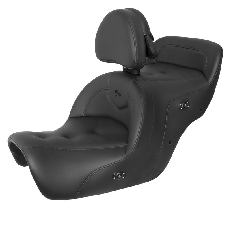 Saddlemen Roadsofa Pillow Top Seat for Honda 88-00 GL1500 Goldwing / Black / With heating / With backrest  - Customhoj