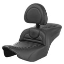 Saddlemen Roadsofa Tuck-n-Roll Seat for Harley 24-25 Touring Road Glide / Street Glide / Black / Without heating / With backrest  - Customhoj