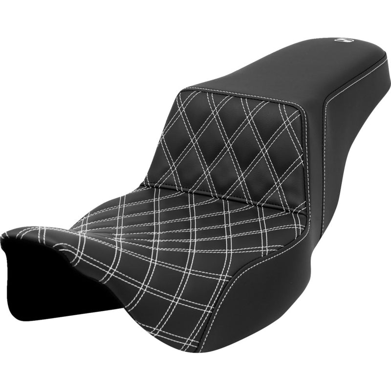 Saddlemen Step-Up Extended Reach Front Lattice Stitch for Harley 08-25 Touring (excl. 23-25 CVO; 24-25 Road Glide / Street Glide) / Black / White  - Customhoj