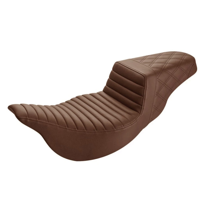 Saddlemen Step-Up Extended Reach Tuck-n-Roll / Lattice Stitch for Harley 08-25 Touring (excl. 23-25 CVO; 24-25 Road Glide / Street Glide) / Brown / Black  - Customhoj