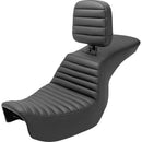 Saddlemen Tour Step-Up Motorcycle Seat for Harley 06-17 Dyna / With Backrest / Tuck-n-Roll  - Customhoj