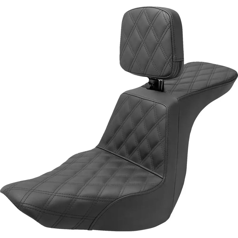 Saddlemen Tour Step-Up Motorcycle Seat for Harley 18-25 Softail Sport Glide & Low Rider / S / ST / With Backrest / Full Lattice Stitch  - Customhoj