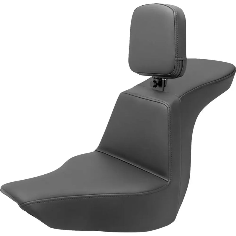 Saddlemen Tour Step-Up Motorcycle Seat for Harley 18-25 Softail Sport Glide & Low Rider / S / ST / With Backrest / Plain Black  - Customhoj