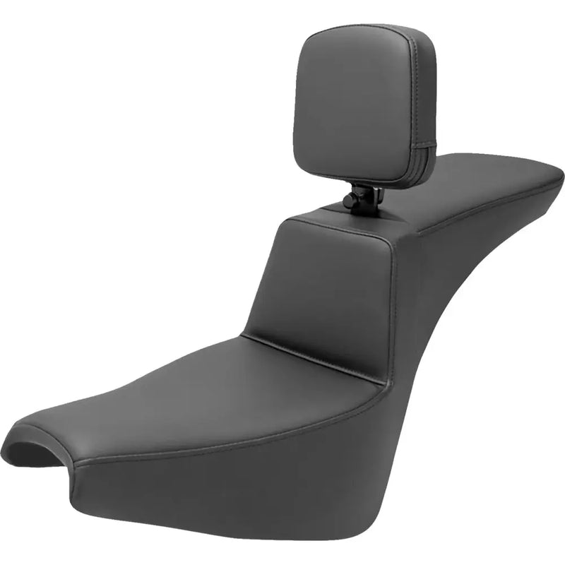 Saddlemen Tour Step-Up Motorcycle Seat for Harley 18-25 Softail Street Bob / Standard / With Backrest / Plain Black  - Customhoj