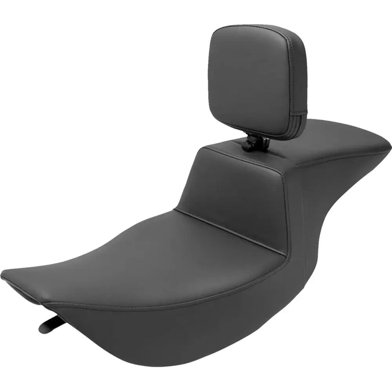 Saddlemen Tour Step-Up Motorcycle Seat for Harley 97-07 Touring Road King / Street Glide (excl. Road King Custom) / With Backrest / Plain Black  - Customhoj