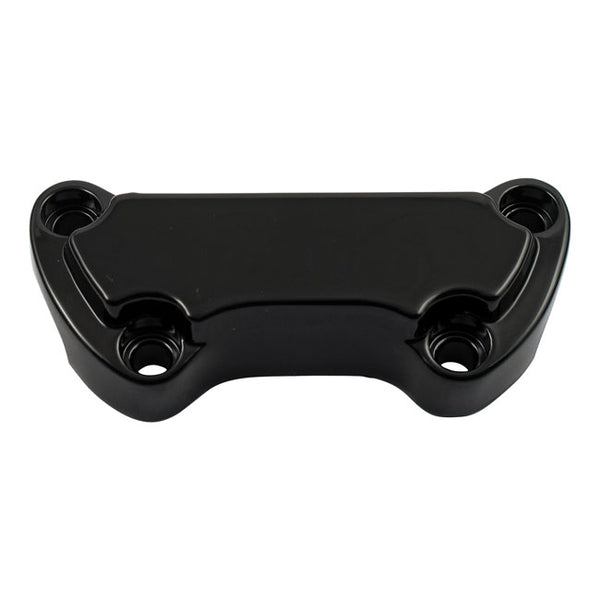 Scalloped One Piece Riser Top Clamp for Harley Black